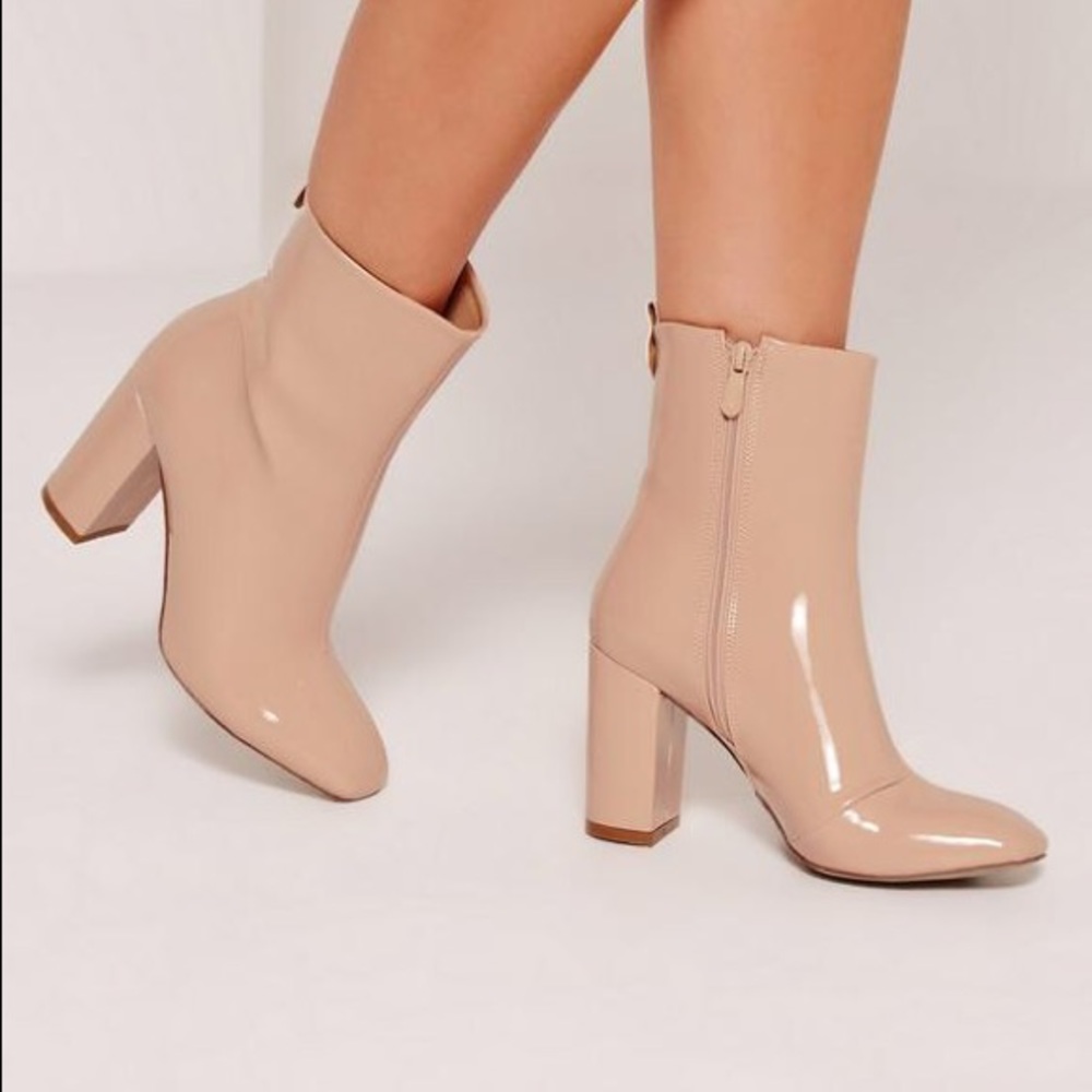 Brand New Latex Nude Ankle Boots